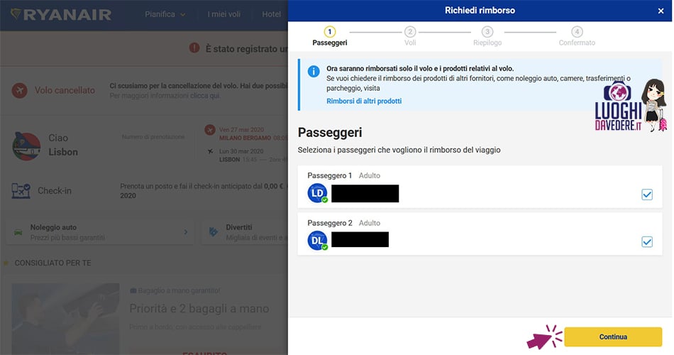 Come richiedere rimborso per volo cancellato Ryanair: procedura online